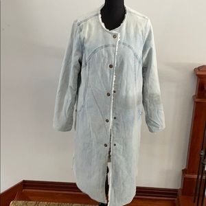 NWT Pilcro & Letterpress Denim & Sherpa Duster